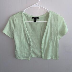 FOREVER 21 light green button up shirt
